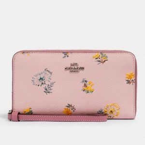 Coach LARGE PHONE WALLET WITH DANDELION FLORAL
